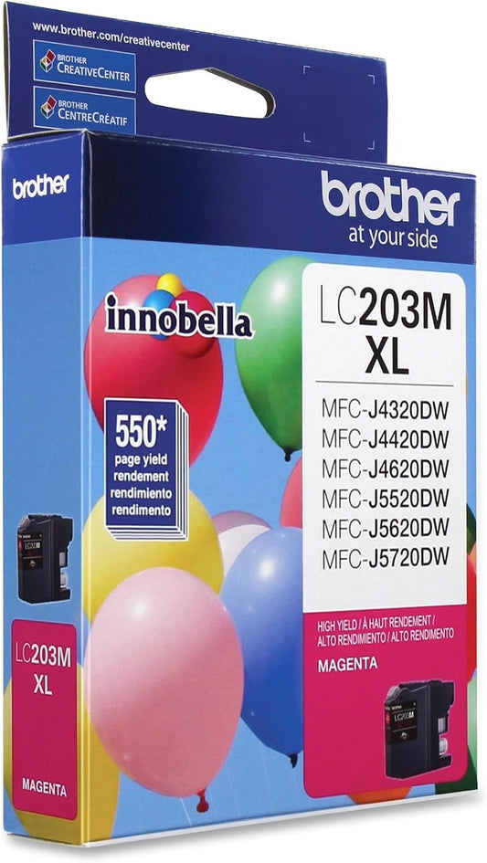 Brother Printer LC203M High Yield Ink Cartridge, Magenta, 550